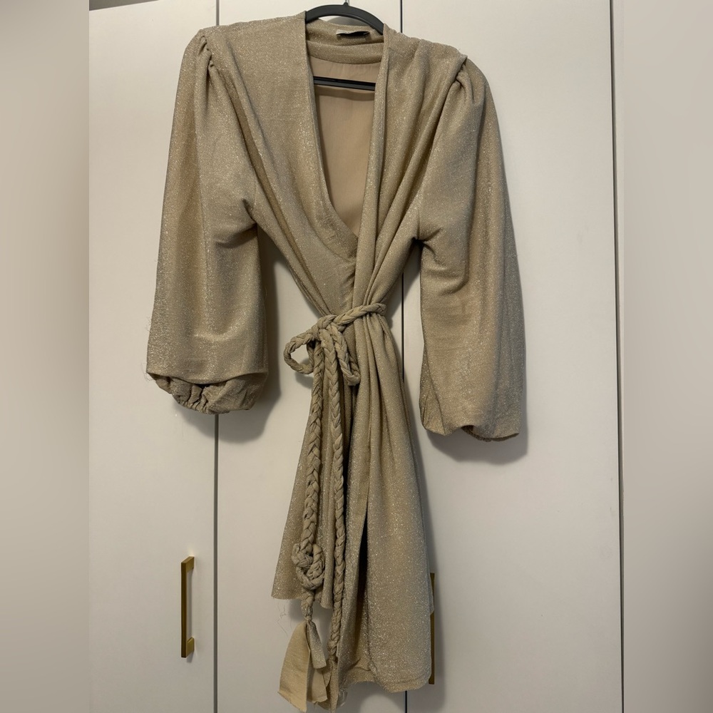 Champagne Aura Wrap Dress